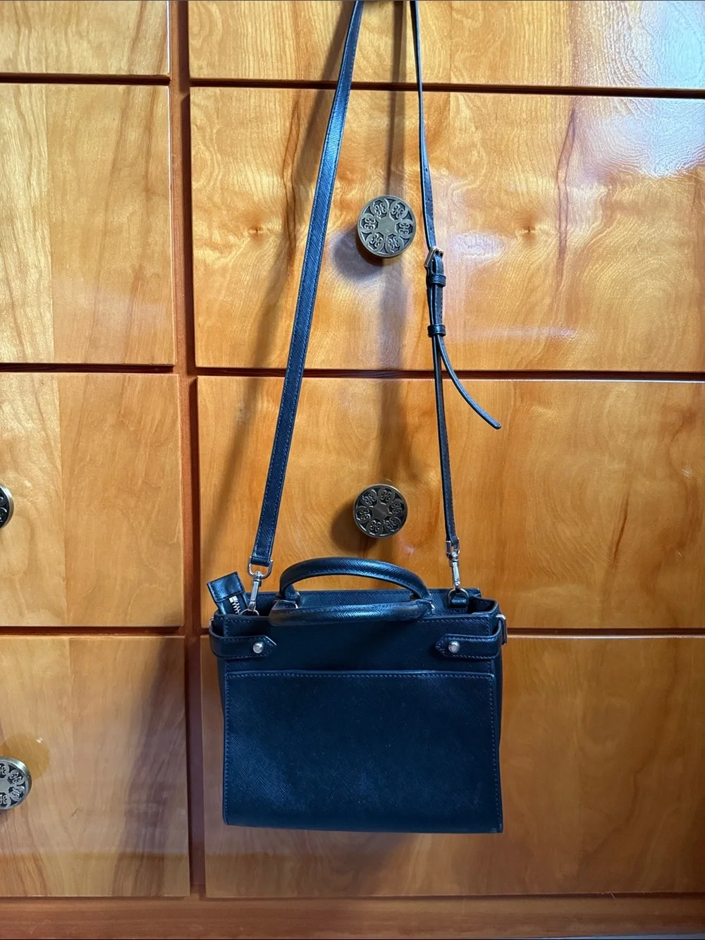 kate spade Black Leather Crossbody Mini Satchel